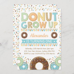 Invitation de garçon Doughnut Donut Birthday Sprin