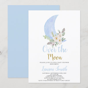 Invitation de garçon sur le Baby shower de la Lune
