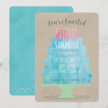 Invitation de gâteau d'anniversaire