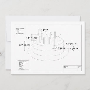 Invitation de gâteau d'anniversaire de l'ingénieur