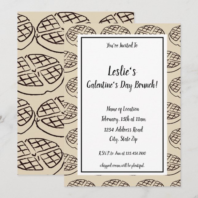 Invitation de gaufre de brunch de la Saint-Galenti (Devant / Derrière)