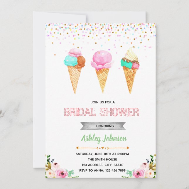 Invitation de glace de douche de mariage (Devant)