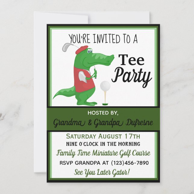 Invitation de golf Tee Party (Devant)