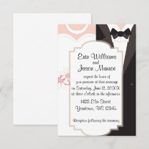 Invitation de Gown et Groom Tux