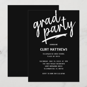 Invitation de Grad Party Brossé audacieusement