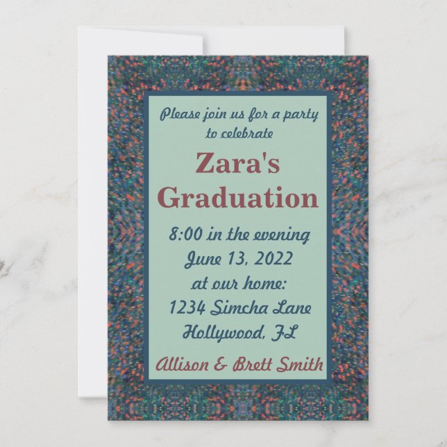 Invitation de graduation Arrière - plan peinte à l (Devant)