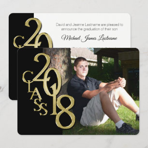 Invitation de graduation Black and Gold 2018