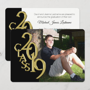 Invitation de graduation Black and Gold 2019