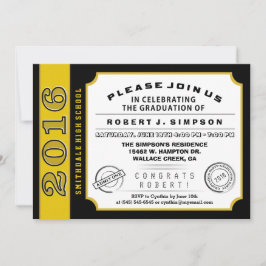 Invitation de graduation Black & Gold 2016