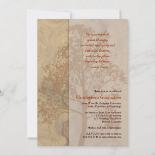 Invitation de graduation Brown de l'ombre de l'arb