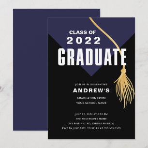 Invitation de Graduation Casquette Gras Moderne