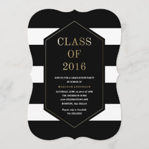 Invitation de graduation Chic Stripes