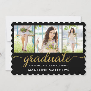 Invitation de graduation de couleur modifiable de 