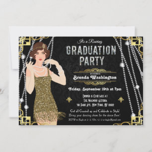 Invitation de graduation de la fille Gatsby Flappe