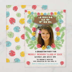 Invitation de graduation de luau hawiian Tropical