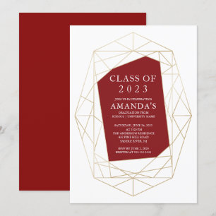 Invitation de graduation de marron géométrique mod