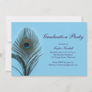 Invitation de graduation de Peacock Turquoise