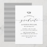 Invitation de graduation de script minimaliste noi