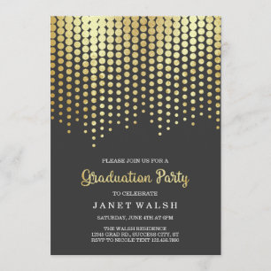 Invitation de graduation Dots d'or