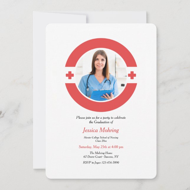 Invitation de graduation du cadre photo Médicale (Devant)