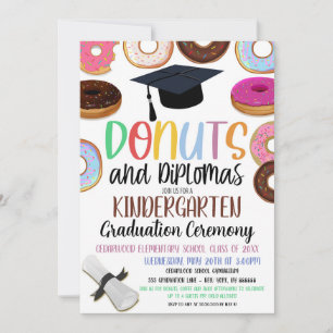 Invitation de graduation du thème Donut