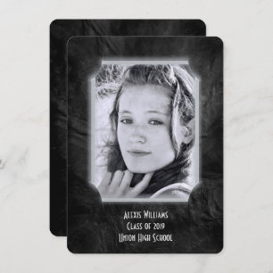 Invitation de graduation en cuir noir