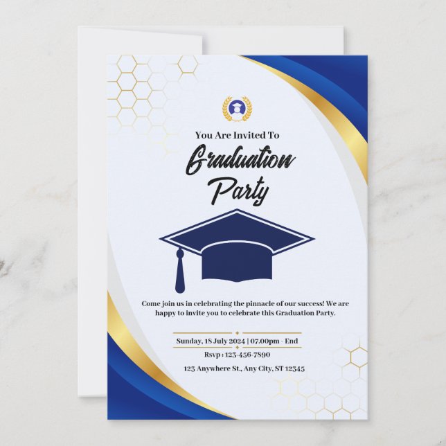 Invitation de graduation en typographie en gras (Devant)