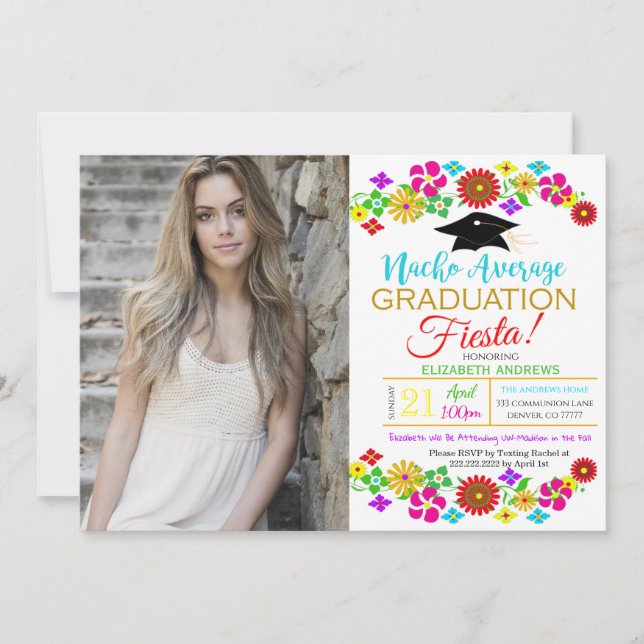 Invitation de graduation Fiesta (Devant)