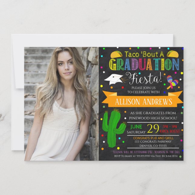 Invitation de graduation Fiesta (Devant)
