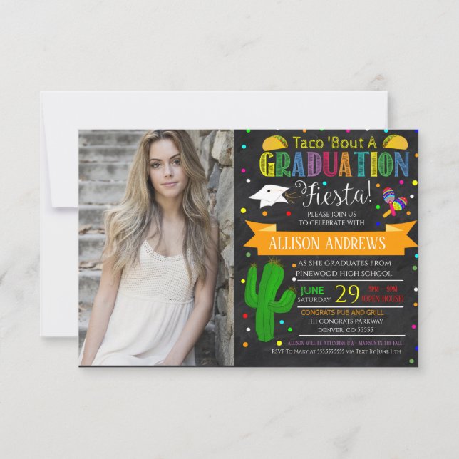 Invitation de graduation Fiesta (Devant)