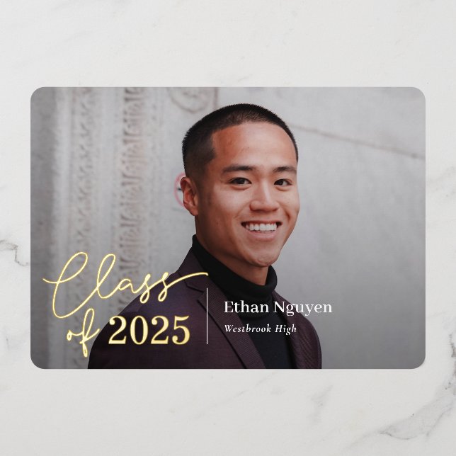 Invitation de graduation Foil I tout simplement co (Recto)