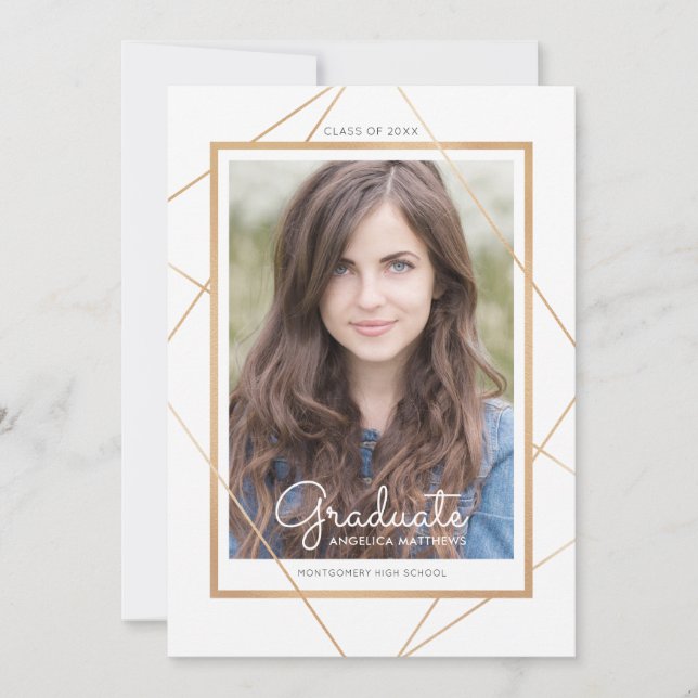 Invitation de graduation géométrique (Devant)