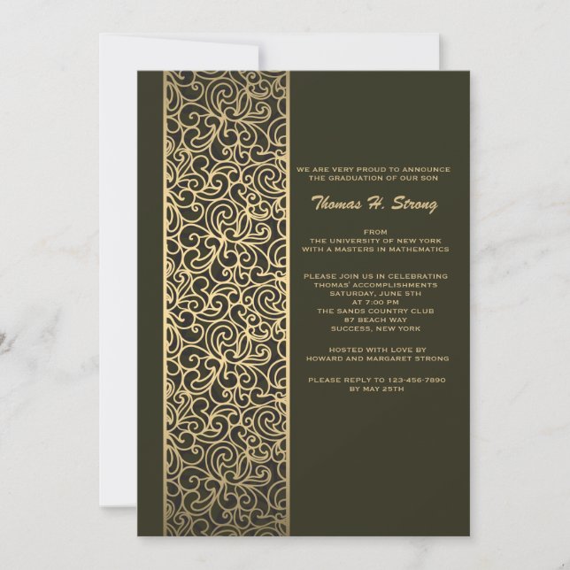 Invitation de graduation Glitzy (Devant)