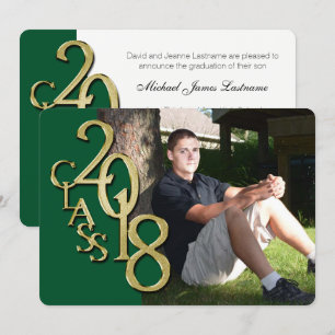 Invitation de graduation Green and Gold 2018