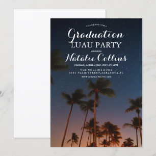 Invitation de graduation Luau Palmier Tropical
