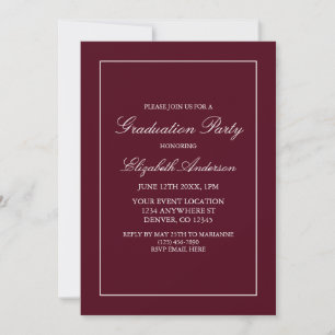 Invitation de graduation minimaliste classique en 