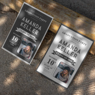 Invitation de graduation minimaliste foncé