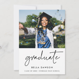 Invitation de graduation minimaliste moderne