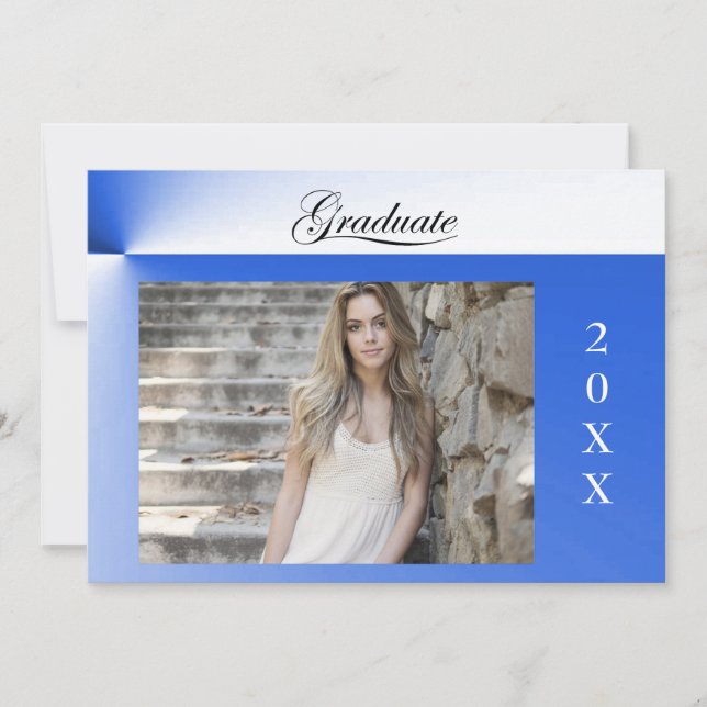 Invitation de graduation moderne Blue-ray avec Pho (Devant)