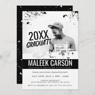 Invitation de graduation moderne   Gras Invitation