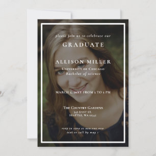 Invitation de graduation photo classique simple ca