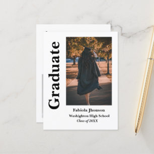 Invitation de graduation photo minimaliste moderne