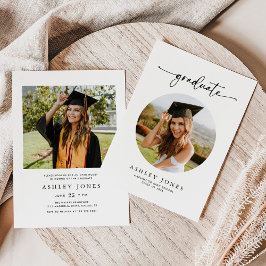 Invitation de graduation photo minimaliste moderne