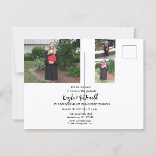 Invitation de graduation photo moderne BBQ