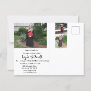 Invitation de graduation photo moderne BBQ