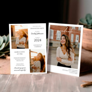 Invitation de graduation photo verticale moderne