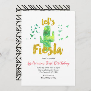 Invitation de Green Mexican Fiesta Cactus