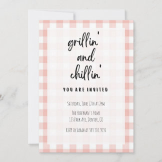 Invitation de Grillin' et Chillin' En vichy BBQ