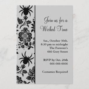 Invitation de Halloweeen de damassé d'araignée