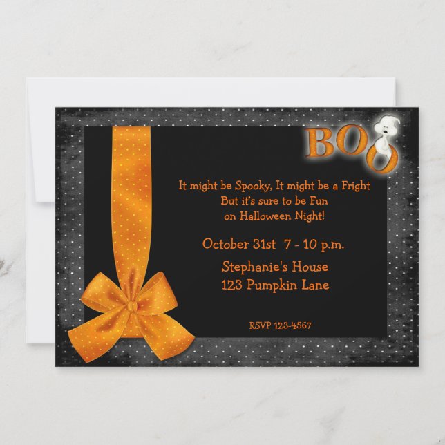 Invitation de Halloween Boo (Devant)